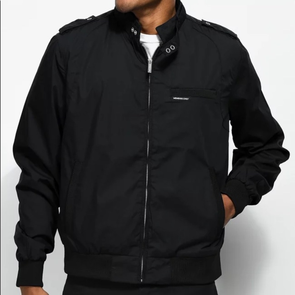 NWOT Members Only Iconic Black Racer Jacket